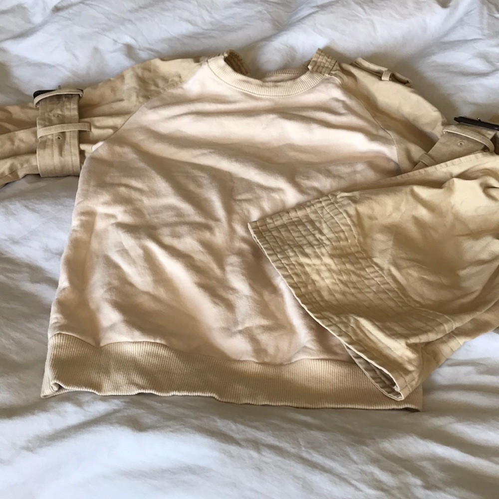 Beige sweatshirt top Korean Style